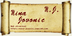 Mina Jovonić vizit kartica